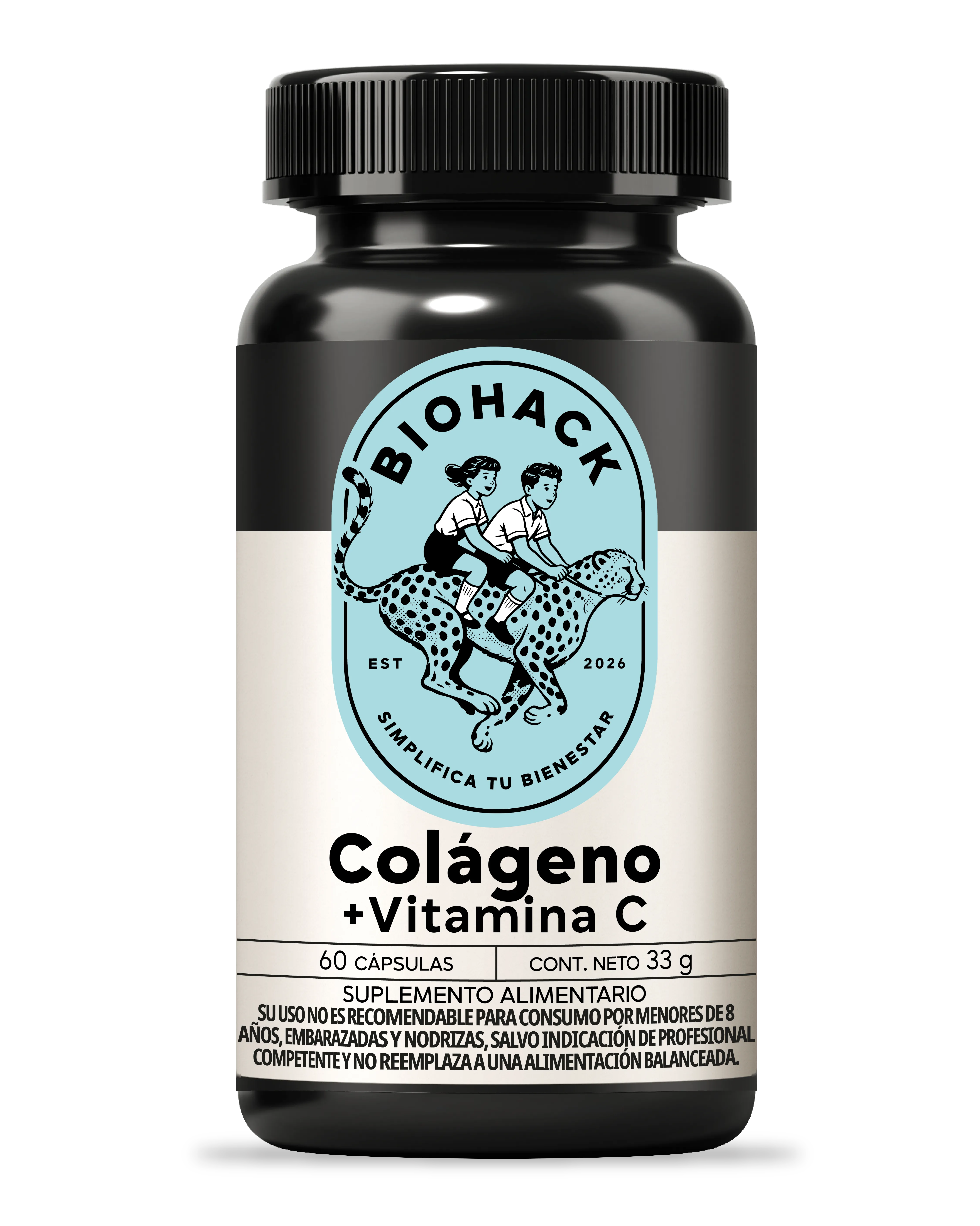 Frasco de Biohack Colágeno + Vitamina C