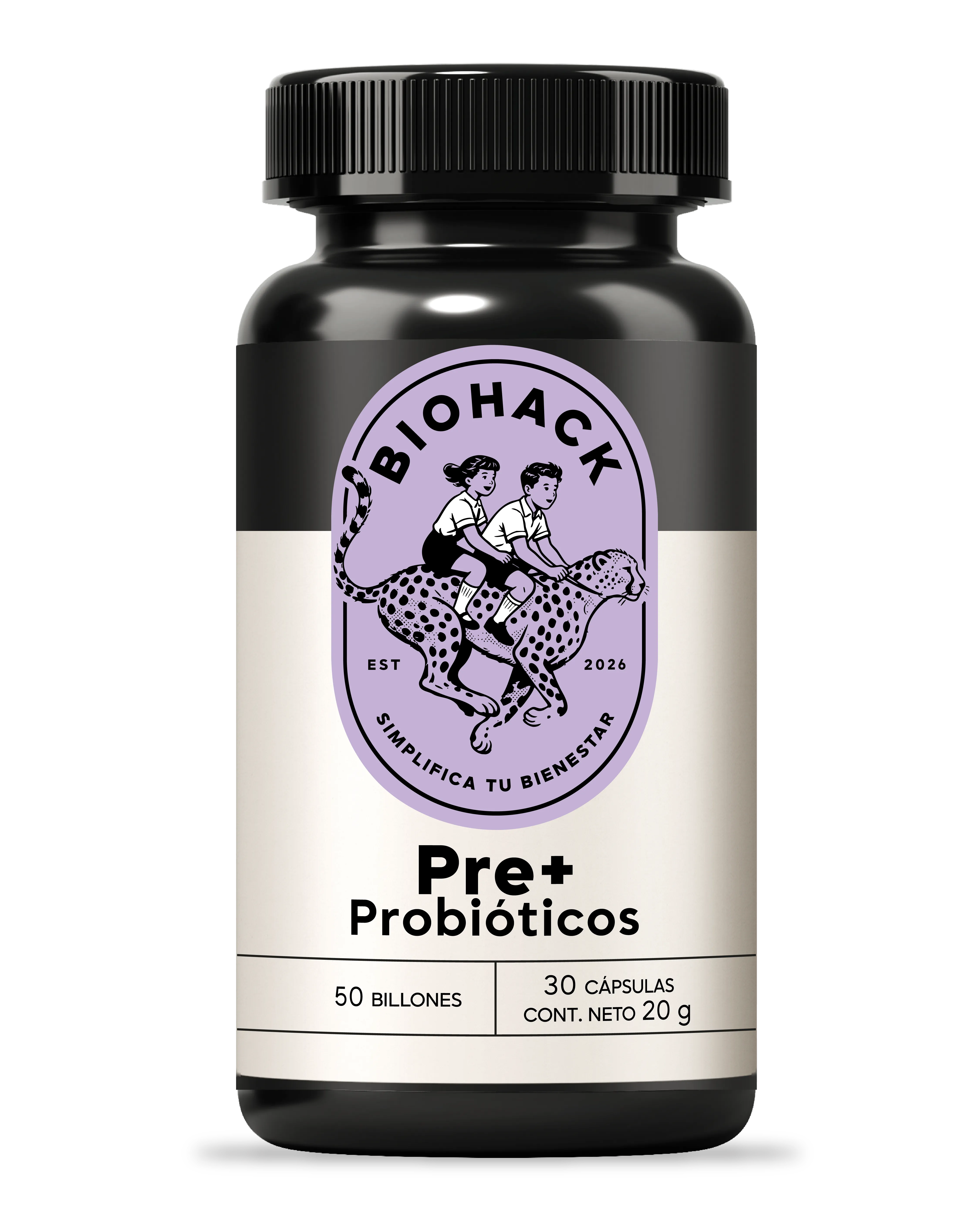 Frasco de Biohack Pre + Probióticos