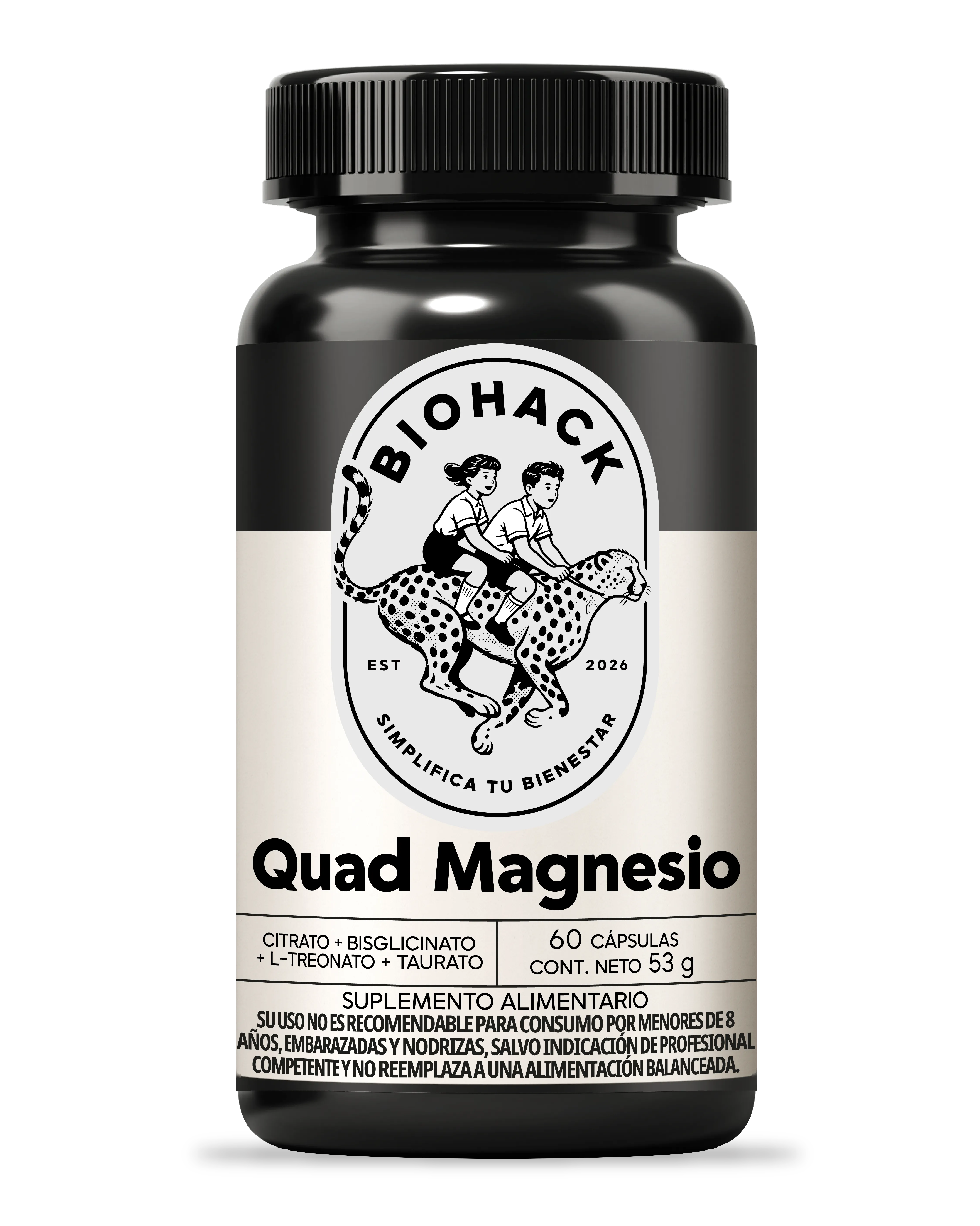 Frasco de Biohack Quad Magnesio